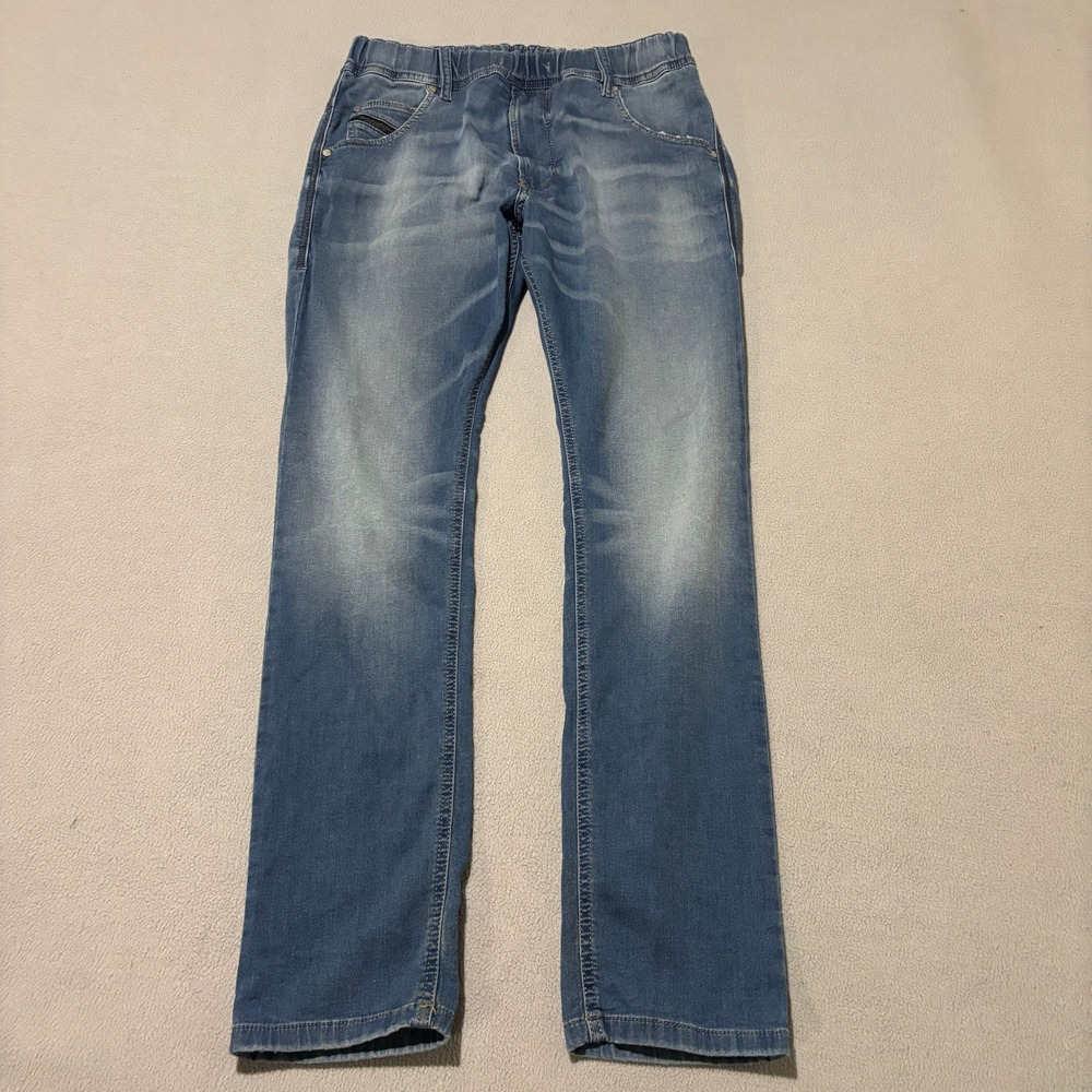 Diesel Krooley R-NE JoggJeans Mens Size 28 Blue‎ Tapered Elastic Waist Denim